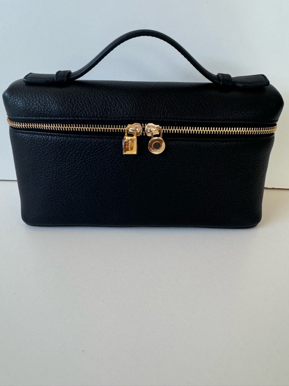Loro Piana Black Leather Top-Handle Extra Pocket L19